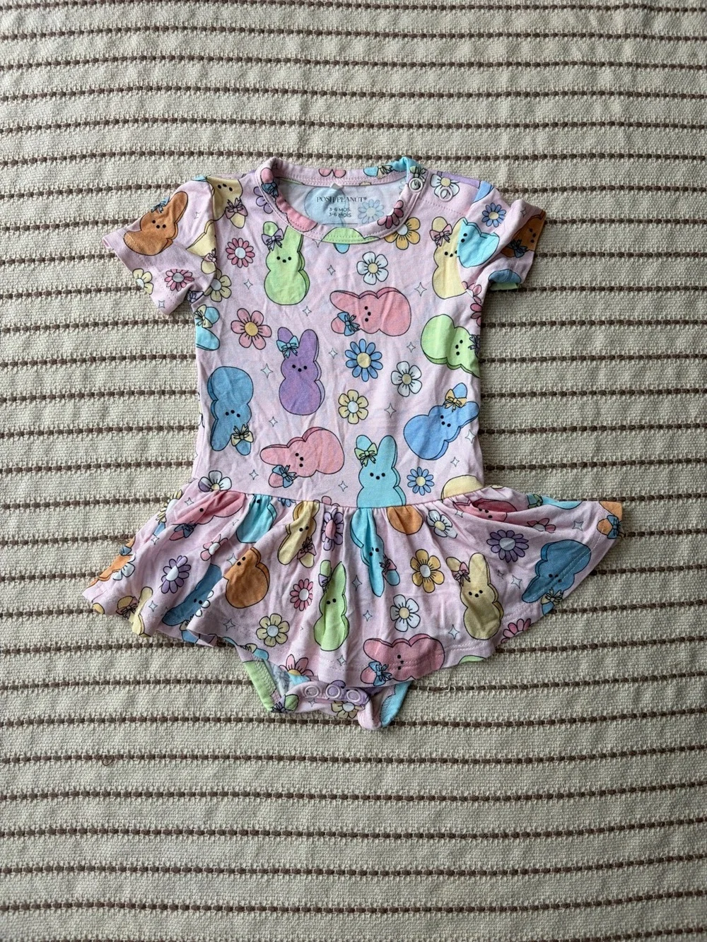 Posh Peanut Pink Pastel Peeps Bunny & Flower Skater Dress